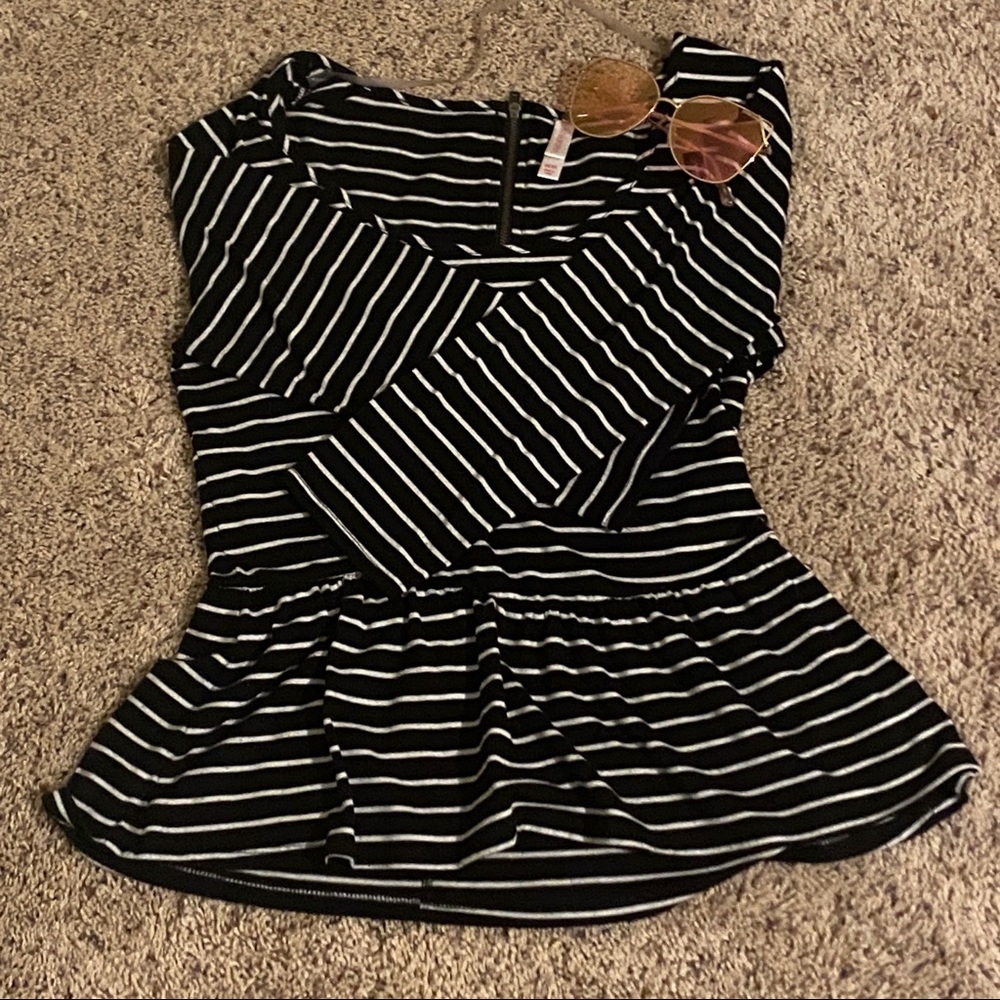Stripe Peplum Top